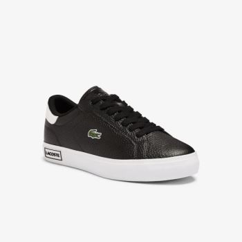 Lacoste Powercourt Leather and Synthetic Sneakers Dámské - Tenisky Černé / Bílé | CZ-pZ4HbJ